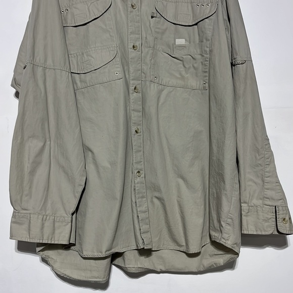 Columbia PPG Tan Beige Long Sleeve Button Down Fishing Shirt Size XXL - Picture 3 of 12